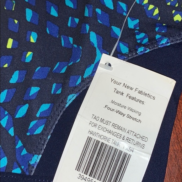 Fabletics multi-blue & yellow pattern tank size XS - Picture 6 of 6
